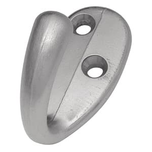 Hooks Series, Zinc 1/2" c/c, Satin Silver Cloud Hook