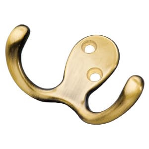 Hooks Series, Zinc 3/8" c/c, Antique Brass Hook