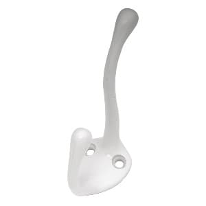 Utility Hooks Series, Zinc 5/8" c/c, White Hook