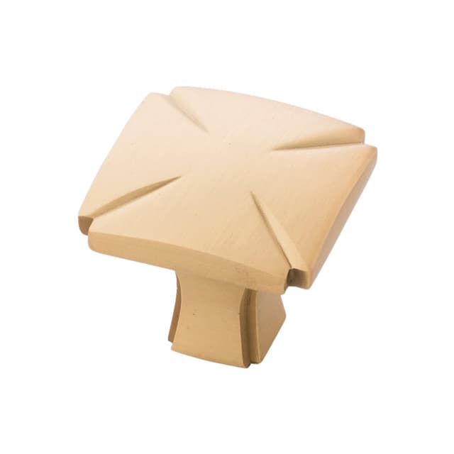 Belwith Keeler Bridges Series Brushed Golden Brass 1-3/16 in (30 mm) L x 1-3/16 in (30 mm) W Knob, -P3230-BGB