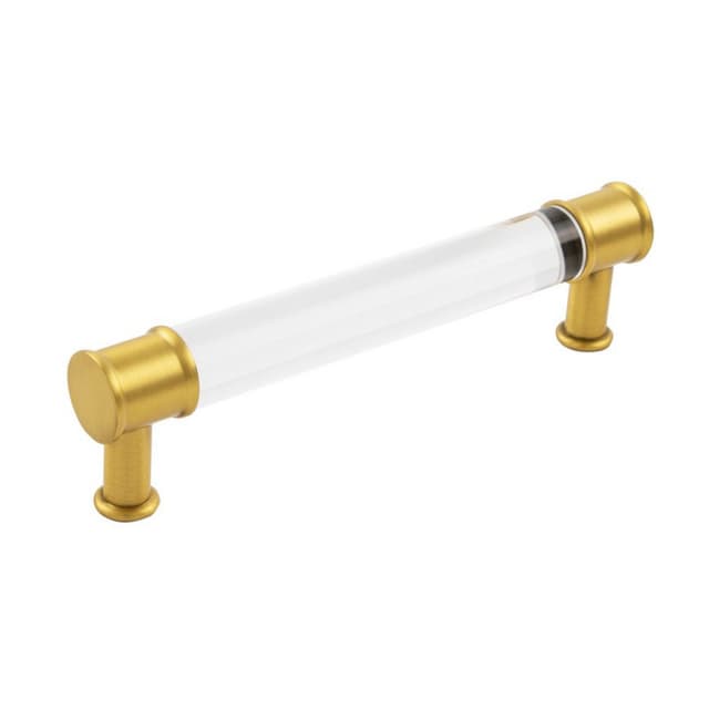 Belwith Keeler Midway Series 5-1/16" (128 mm) Center to Center Crysacrylic/Brushed Golden Brass Pull, - P3635-CABGB