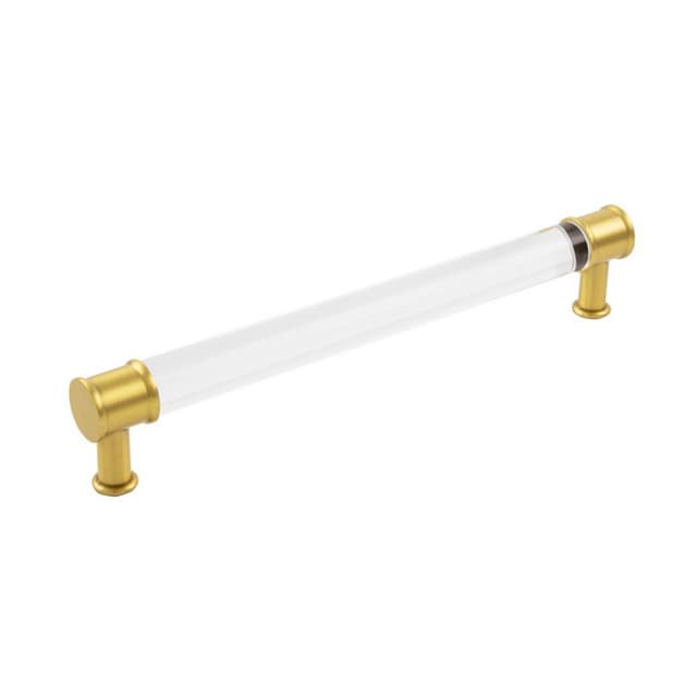 Belwith Keeler Midway Series 7-9/16" (192 mm) Center to Center Crysacrylic/Brushed Golden Brass Pull, - P3703-CABGB