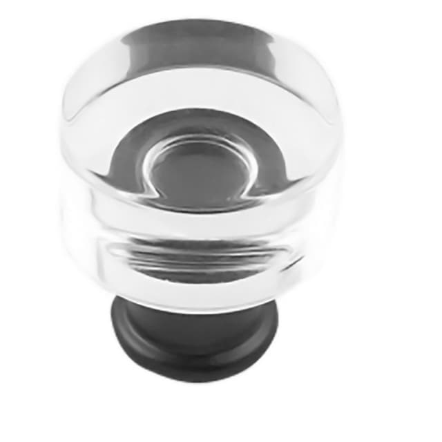 Belwith Keeler Midway Series Crysacrylic/Matte Black 1" (25 mm) Diameter Knob, - P3708-CAMB
