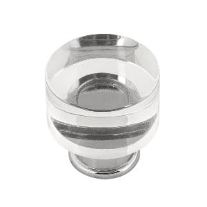 Belwith Keeler Midway Series Crysacrylic/Chrome 1-1/4" (32 mm) Diameter Knob, - P3709-CACH