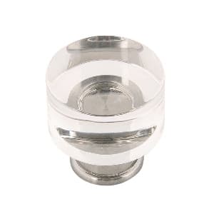 Belwith Keeler Midway Series Crysacrylic/Satin Nickel 1-1/4" (32 mm) Diameter Knob, - P3709-CASN