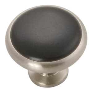 Belwith Keeler Tranquility Series Satin Nickel/Black 1-3/8" (35 mm) Diameter Knob, - P427-SNB