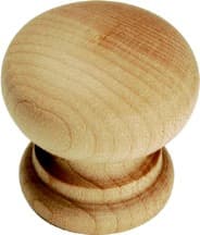 Belwith Keeler Natural Woodcraft Series Unfinished Wood 1-1/4" (32 mm) Diameter Knob, - P684-UW