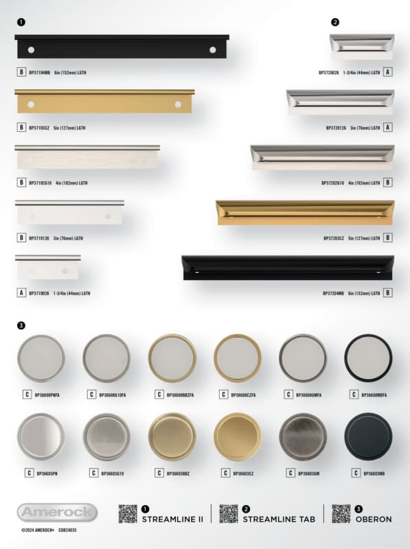 Amerock Streamline and Oberon Collection Display Boards