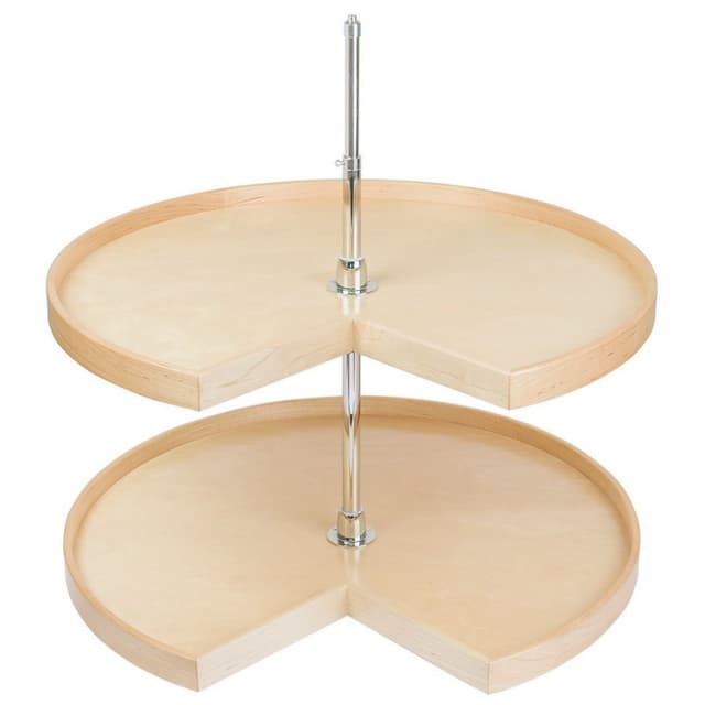 Century Contender Series, Pie Cut Lazy Susan, Unfinished, 2-Tray Set With Hardware