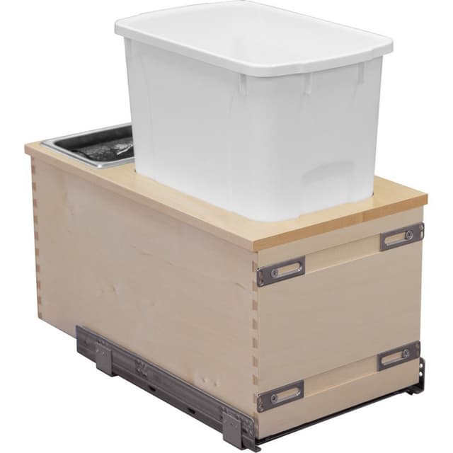 Century Components Signature Series Single 34 Quart Bin Bottom Mount Waste Pullout with Soft-close Full extension Slides