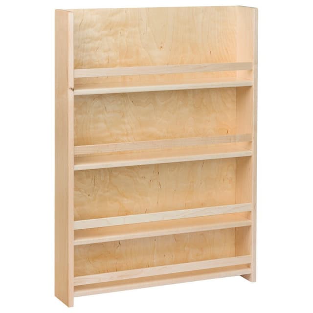 Century Components Door Mount Spice Racks Natural Maple 18"Wx25-1/2"H, 4 Shelves - SRAS18PF