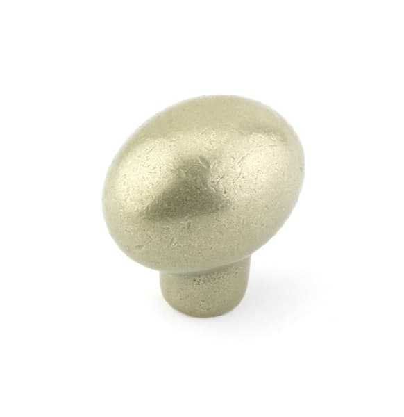 Emtek Sandcast Bronze Egg Knob, 1-3/4" Diameter, , Tumbled White Bronze - 86217TWB