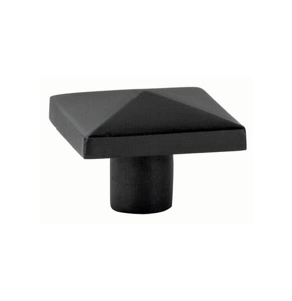 Emtek Sandcast Bronze Rustic Modern Square Knob, 1-5/8" L, Flat Black Bronze Patina - 86663FB