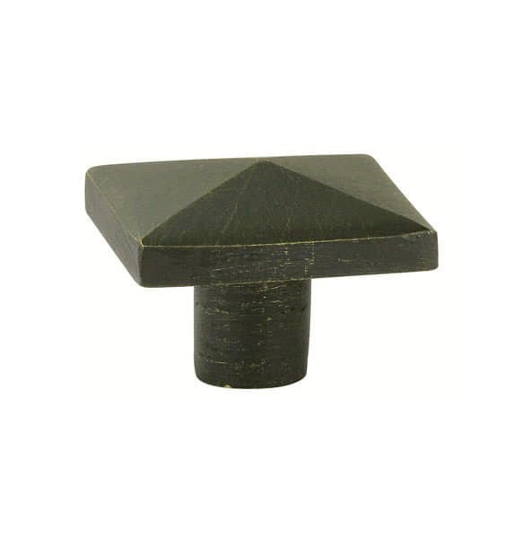 Emtek Sandcast Bronze Rustic Modern Square Knob, 1-5/8" L, Medium Bronze Patina - 86663MB