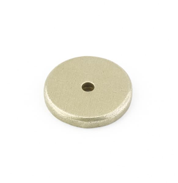 Emtek SANDCAST Bronze Round BACKPLATE-KNOB, 1-1/4" Diameter, Tumbled White Bronze - 86342TWB