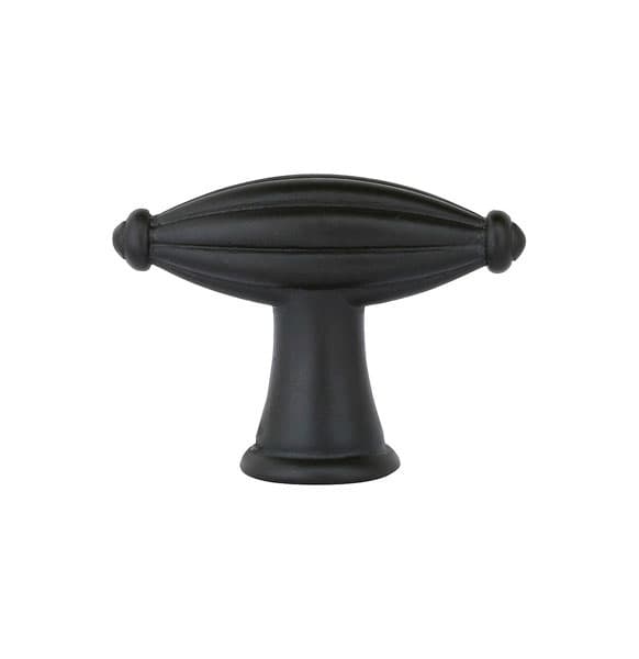 Emtek Tuscany Bronze Fluted Finger Knob, 3" Diameter, Flat Black Bronze Patina - 86228FB