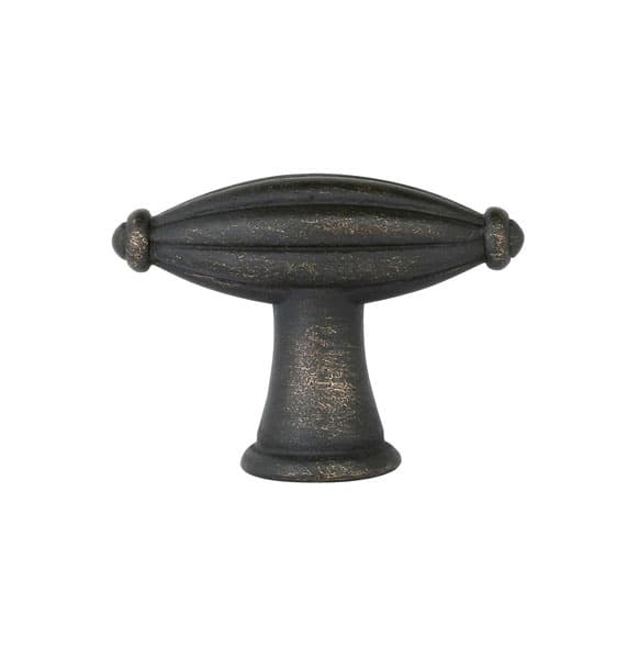 Emtek Tuscany Bronze Fluted Finger Knob, 3" Diameter, Medium Bronze Patina - 86228MB
