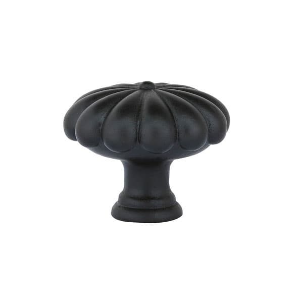 Emtek Tuscany Bronze Fluted Round Knob, 1" Diameter, Flat Black Bronze Patina - 86229FB