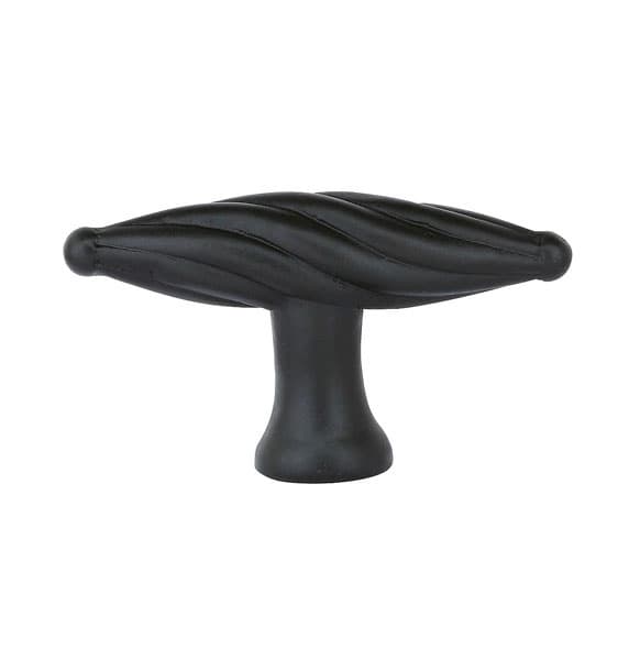 Emtek Tuscany Bronze Fluted T-Knob, 1-3/4" Diameter, Flat Black Bronze Patina - 86231FB