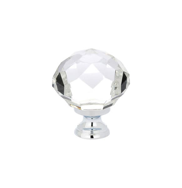 Emtek Diamond Glass Knob, 1-3/4" Diameter, Polished Chrome - 86209US26