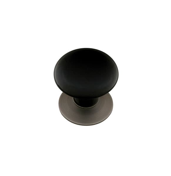 Emtek Porcelain Cabinet Knob, Ebony, 1-3/4" Diameter, Oil Rubbed Bronze - 86033US10B
