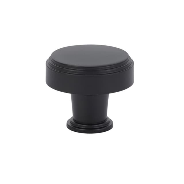 Emtek Art Deco Newport Knob, 1-3/4" Diameter, Flat Black - 86433US19