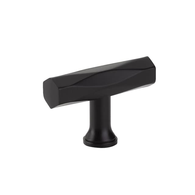 Emtek Art Deco Tribeca T-Knob, 2" Diameter, Flat Black - 86729US19