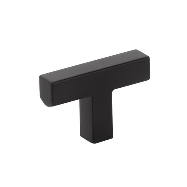 Emtek Modern Rectangular Warwick T-Knob, 2" Diameter, Flat Black - 86726US19