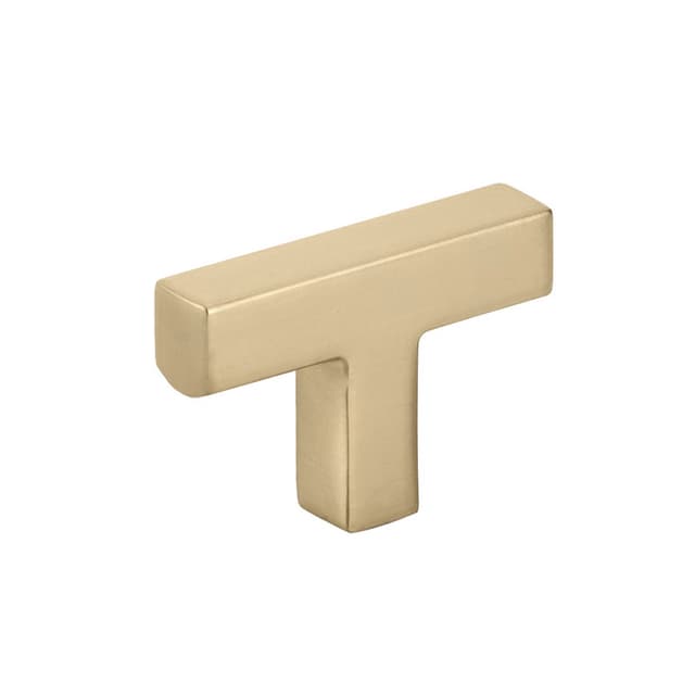 Emtek Modern Rectangular Warwick T-Knob, 2" Diameter, Satin Brass - 86726US4