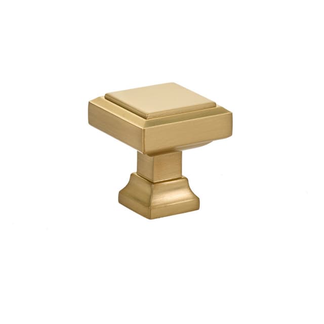 Emtek Geometric Square Knob, 1-1/4" L, Satin Brass - 86295US4