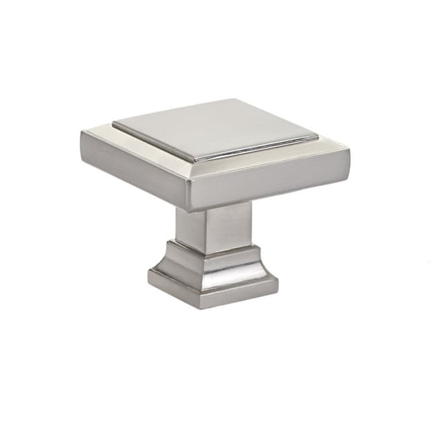 Emtek Geometric Square Knob, 1-5/8" L, Satin Nickel - 86296US15