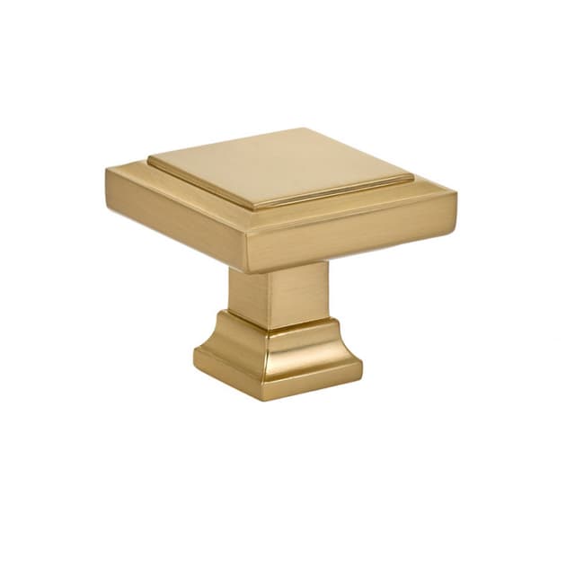 Emtek Geometric Square Knob, 1-5/8" L, Satin Brass - 86296US4