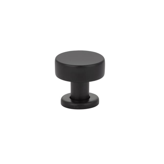 Emtek Mid Century Modern Cadet Knob, 1-1/4" Diameter, Flat Black - 86322US19