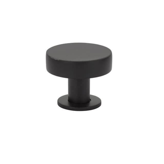 Emtek Mid Century Modern Cadet Knob, 1-3/4" Diameter, Flat Black - 86323US19