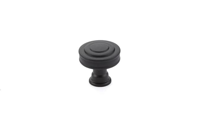 Emtek Transitional Heritage Glendon Knob, 1-1/4" Diameter, Flat Black - 86463US19
