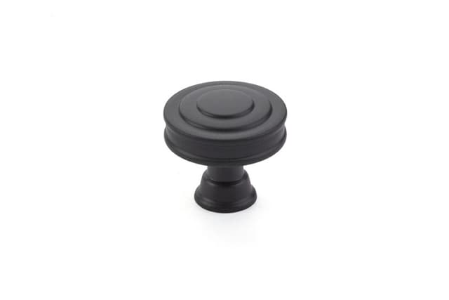 Emtek Transitional Heritage Glendon Knob, 1-5/8" Diameter, Flat Black - 86464US19