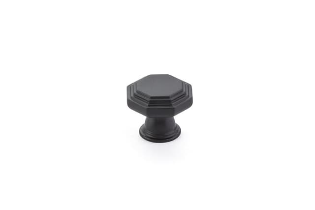 Emtek Transitional Heritage Midvale Knob, 1-1/4" Diameter, Flat Black - 86465US19