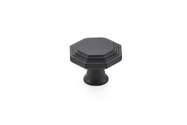 Emtek Transitional Heritage Midvale Knob, 1-3/4" Diameter, Flat Black - 86466US19