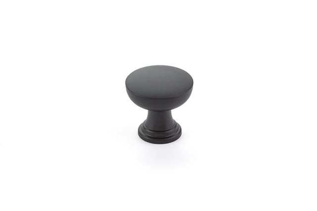 Emtek Transitional Heritage Overland Knob, 1-1/4" Diameter, Flat Black - 86467US19