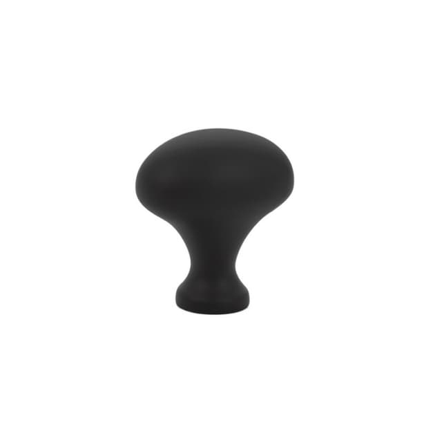 Emtek Traditional Egg Knob, 1-1/4" Diameter, Flat Black - 86016US19