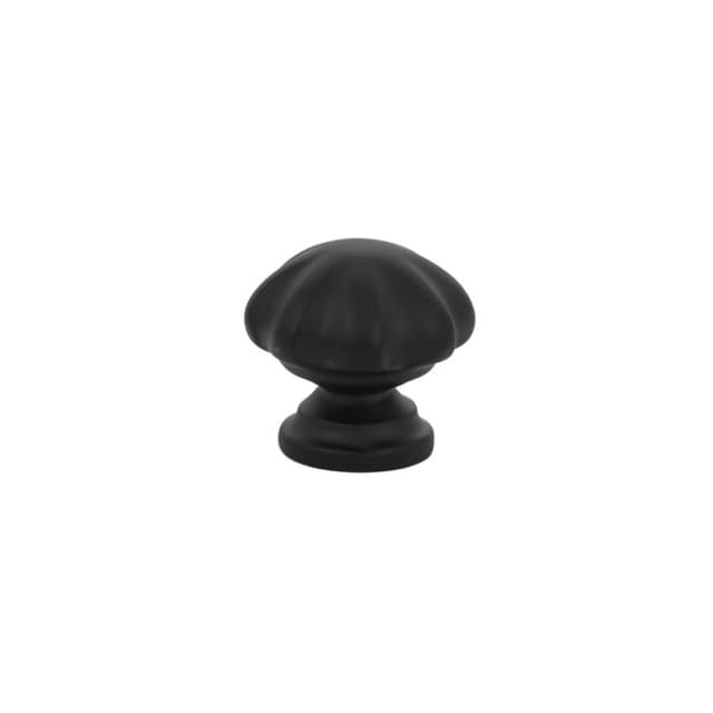Emtek Traditonal Melon Cabinet Knob, 1" Diameter, Flat Black - 86121US19