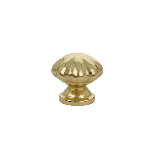 Emtek Traditonal Melon Cabinet Knob, 1" Diameter, Polished Brass - 86121US3