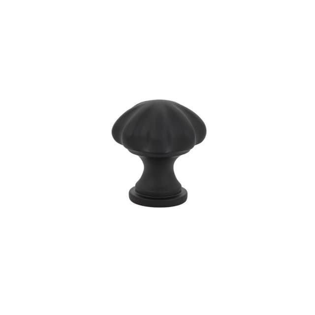 Emtek Traditonal Melon Cabinet Knob, 1-1/4" Diameter, Flat Black - 86122US19