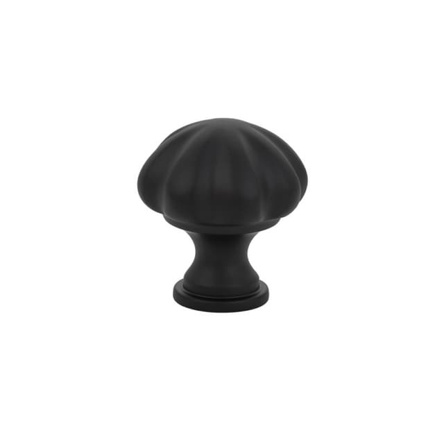 Emtek Traditional Melon Knob, 1-3/4" Diameter, Flat Black - 86203US19