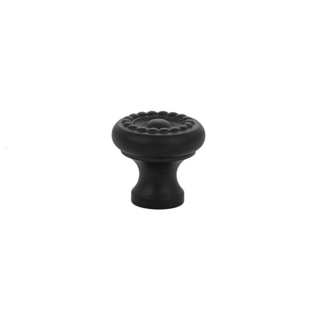 Emtek Traditional Rope Knob, 1" Diameter, Flat Black - 86112US19