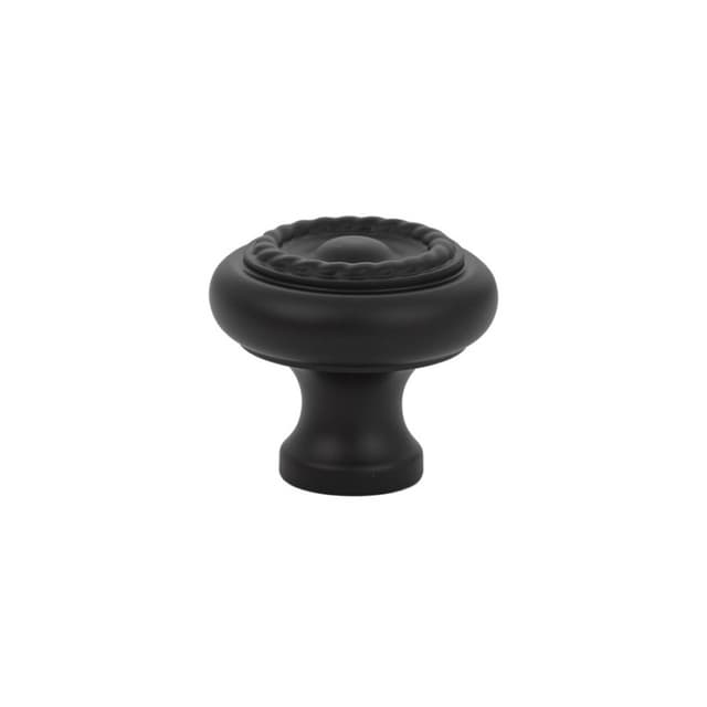 Emtek Traditional Rope Knob, 1-3/4" Diameter, Flat Black - 86202US19