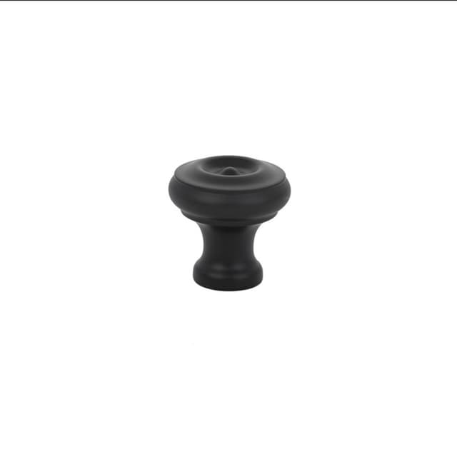 Emtek Traditional Waverly Knob, 1" Diameter, Flat Black - 86114US19
