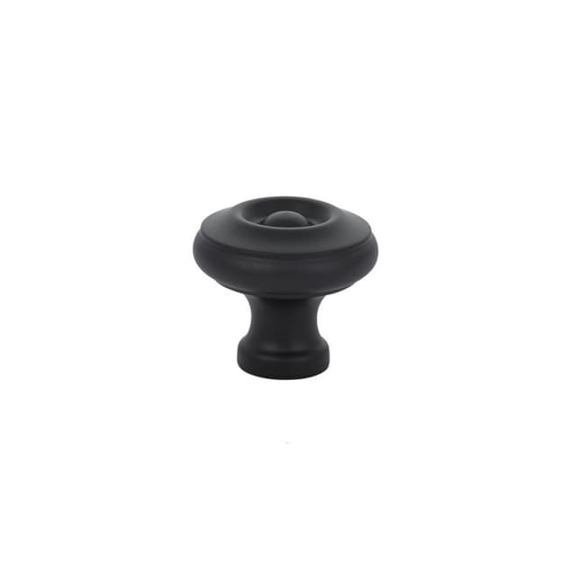 Emtek Traditional Waverly Knob, 1-1/4" Diameter, Flat Black - 86115US19