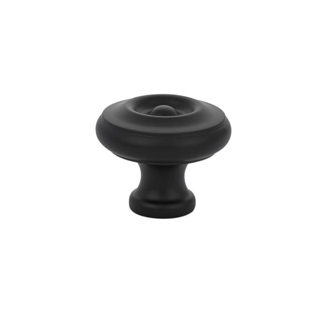 Emtek Traditional Waverly Knob, 1-3/4" Diameter, Flat Black - 86201US19
