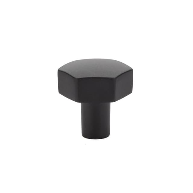 Emtek Urban Modern Mod Hex Knob, 1-1/8" Diameter, Flat Black - 86457US19